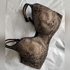 Elegant Black and Gold Lace Bra